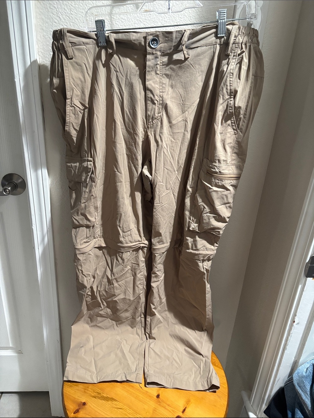 Gash Hao Men's Tan Cargo Pants - Lightweight Utility Trousers 36x30